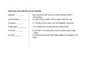 English worksheet: matching words to definitions