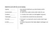 English Worksheet: matching words to definitions