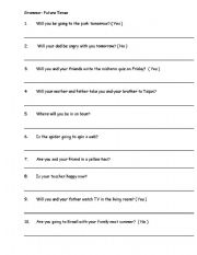 English Worksheet: Grammar Review