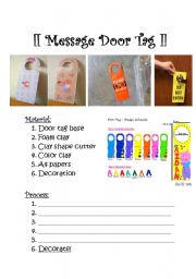 English worksheet: Arts&Craft:Door Tag