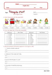 English Worksheet: S.Past of irregular verbs