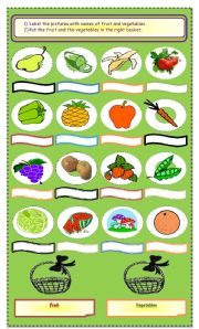 English Worksheet: Fruit and Vegetables