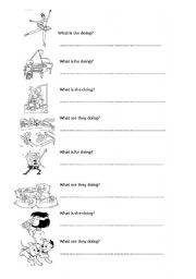 English Worksheet: Present Continuous- verbs