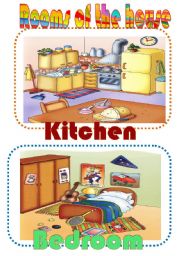 English Worksheet: Rooms of the house