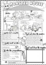 English Worksheet: monster house