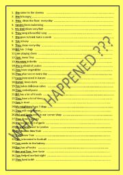 What happened ? 30 sentences direct questions 