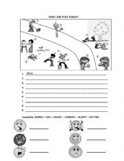 English Worksheet: What are they doing?