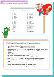 English Worksheet: collocations