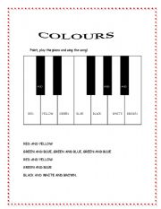 English worksheet:  the colours song