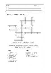 English Worksheet: FREQUENCY CROSSWORD PUZZLE