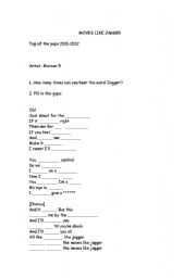 English worksheet: song