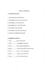 English Worksheet: There is  There are
