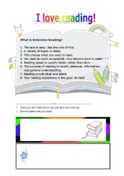English worksheet: I love reading