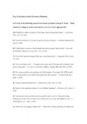 English Worksheet: Bushisms (Adult Conversation Class)