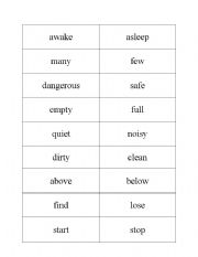 English worksheet: Antonyms 