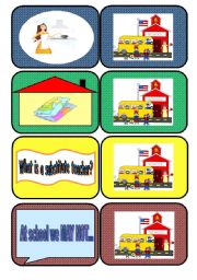 English Worksheet: Dice BoardGame Cards 6 - School