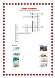 English worksheet: My house- I love crosswords!!!