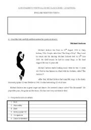 English Worksheet: Written Test - Simple Past