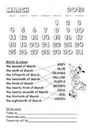 English Worksheet: ORDINAL NUMBERS (part 1)