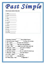 English Worksheet: Past simple