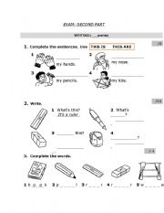 English Worksheet: ENGLISH EXAM:  WRITING AND LISTENING