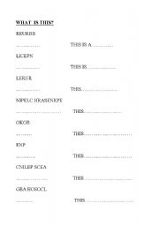 English worksheet: Reorder school objects