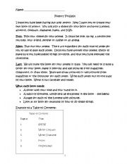 English Worksheet: Poetry Project