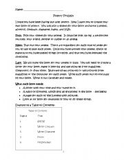 English worksheet: Poetry Project