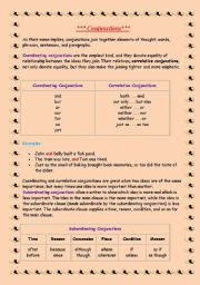 English Worksheet: Conjunctions