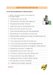 English Worksheet: Reported Speech