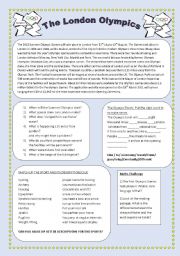 English Worksheet: The London Olympics