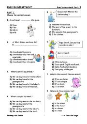 English Worksheet: Tests for fourth grade