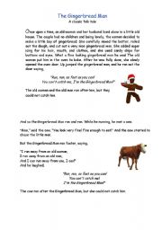 English Worksheet: The Gingerbread Man