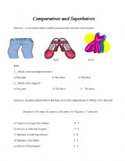 English Worksheet: Comparatives and superlatives