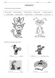English Worksheet: Her/ His