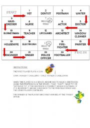 English Worksheet: JOBS WITH MODALS BOARD GAME