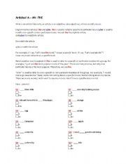 English worksheet: Articles A and An - Multiple Choice plus lesson