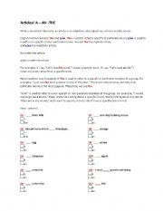 English Worksheet: Articles A and An - Multiple Choice plus lesson