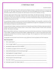 English Worksheet: Christmas Carol