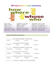 English Worksheet: WH-QUESTIONS