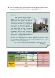 English Worksheet: A letter in the past