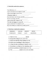 English worksheet: VOCABULARY PRACTICE 