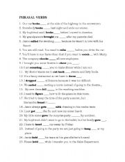 English Worksheet: PHRASAL VERBS PRACTICE 