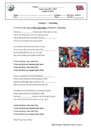 English Worksheet: Test on Sports