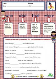 English Worksheet: Relative Pronouns