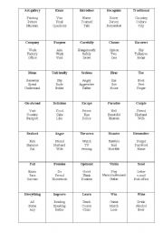 English Worksheet: taboo game 3