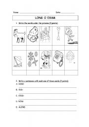 English worksheet: Long o sound