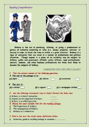 English Worksheet: Bribery