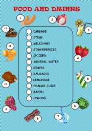 English Worksheet: Fruit and Vegetables