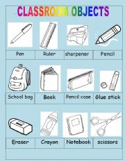 Classrom objects pictionary